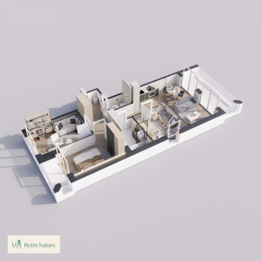 Wizualizacja dollhouse — mieszkanie B6M6