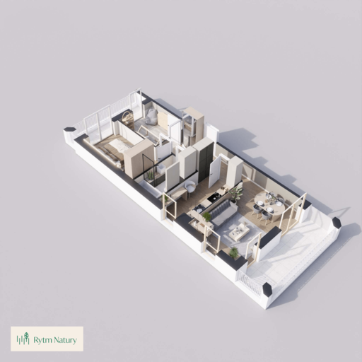 Wizualizacja dollhouse — mieszkanie B2M6